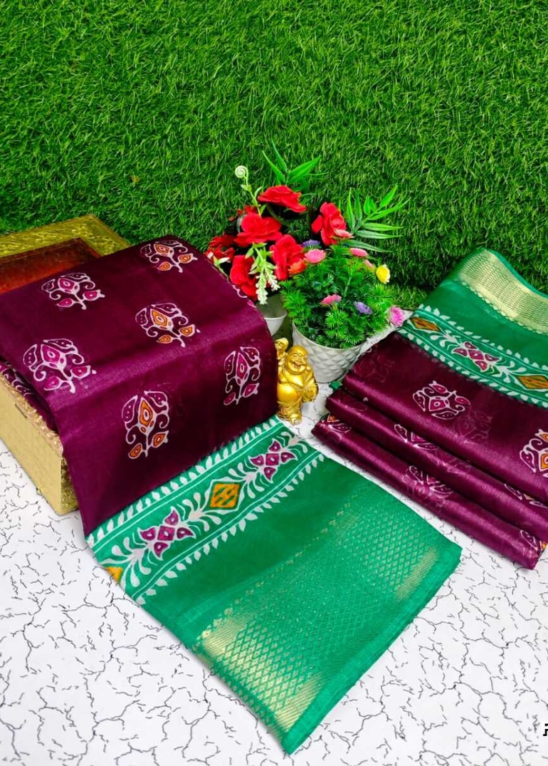 Fancy print office wear cotton sarees all over body  poo pattern design premium look lightweight comfortable wear - WINE COLOUR