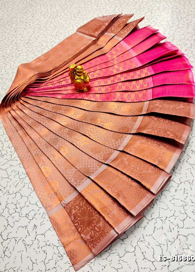 Bridal Silk Gold Silvar And Copper Zari Weave And Wedding Art Silk Sarees - CREAM COLOR (7)