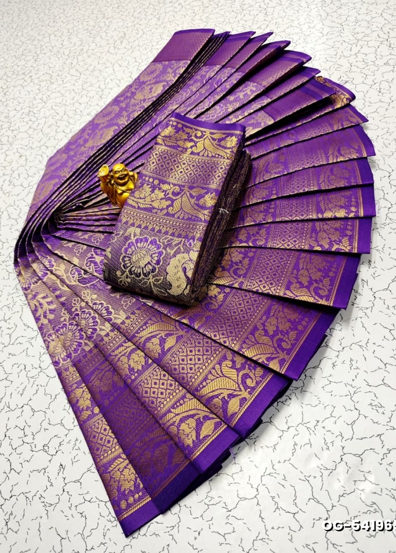 A "one gram gold trending tissue saree" typically refers to a saree made from a lightweight, sheer fabric known as tissue - INDIGO COLOUR