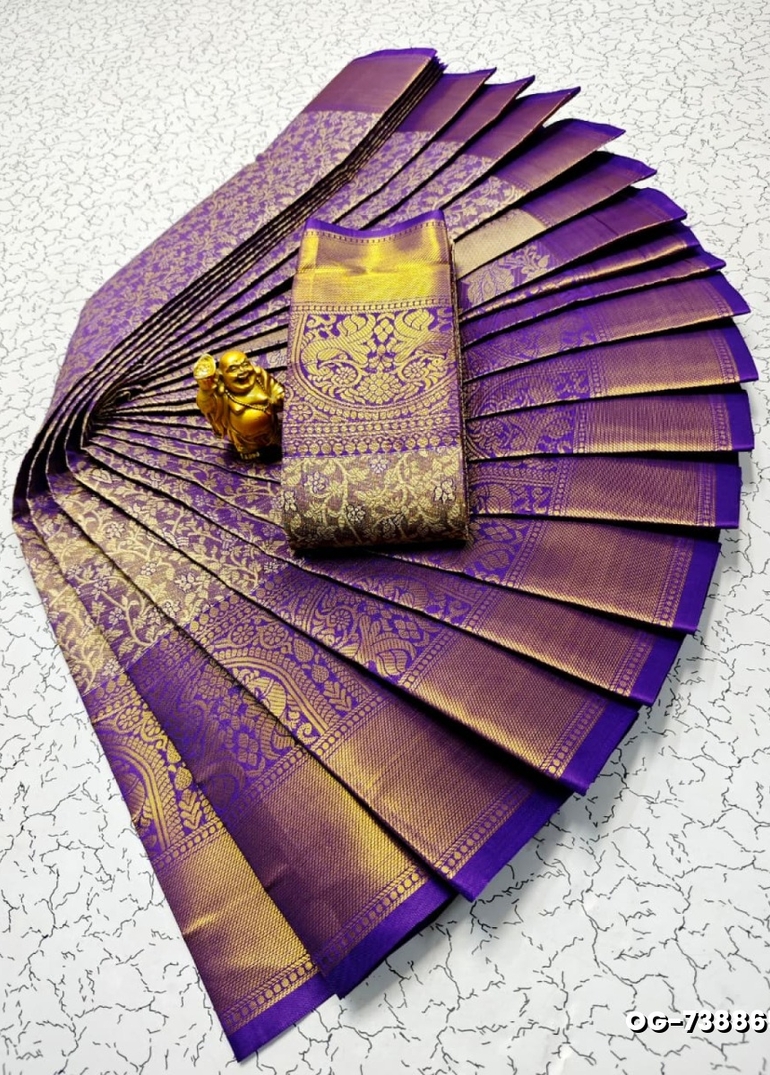 A "one gram gold trending tissue saree" typically refers to a saree made from a lightweight, sheer fabric known as tissue - INDIGO COLOUR (4)