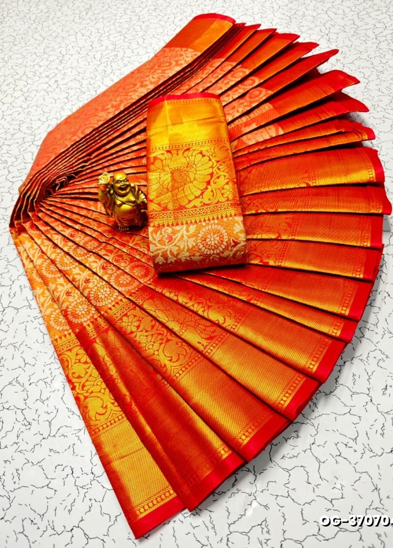 A one gram gold trending tissue saree  typically refers to a saree made from a lightweight, sheer fabric known as tissue sarees