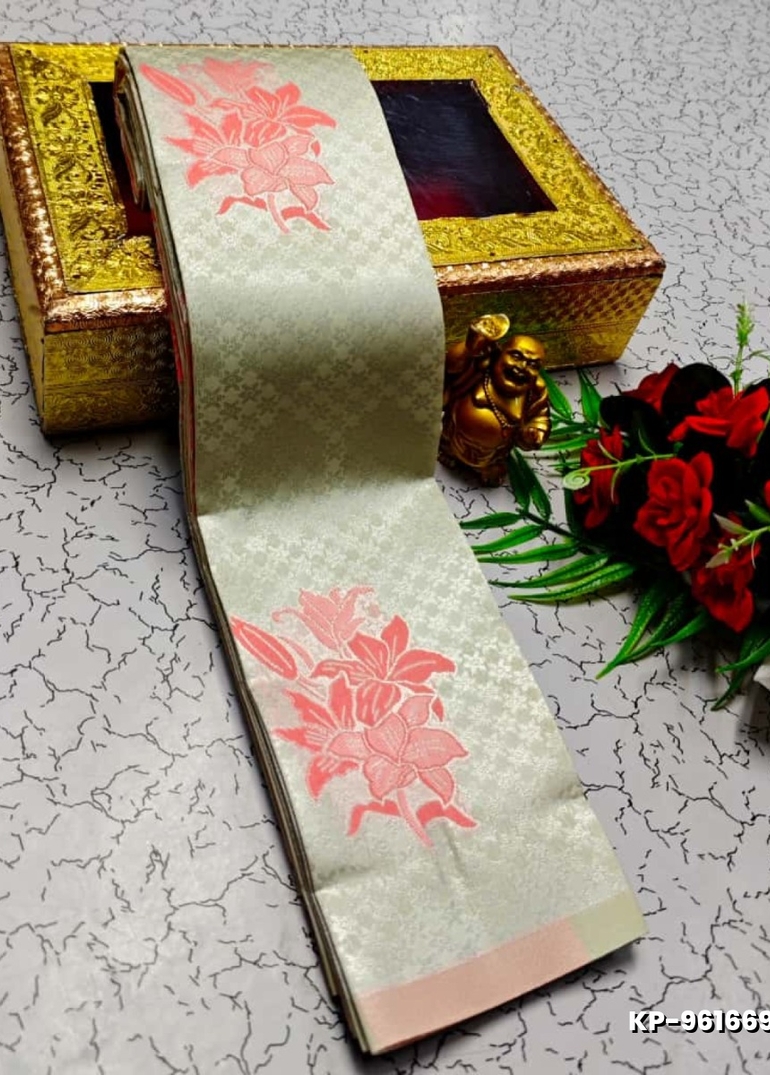 Kubera borderless elite bridal rapier fancy light weight silk type sarees function wear - BEIGE COLOUR