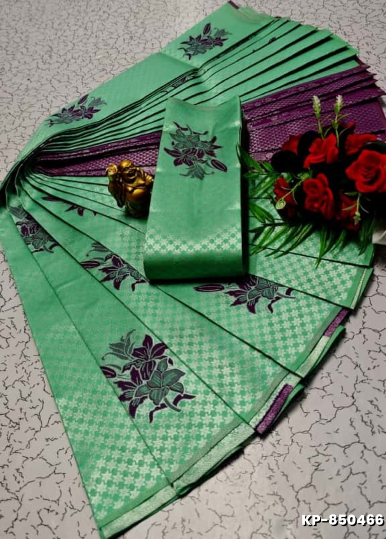 Kubera borderless elite bridal rapier fancy light weight silk type sarees function wear - TUQUOISE