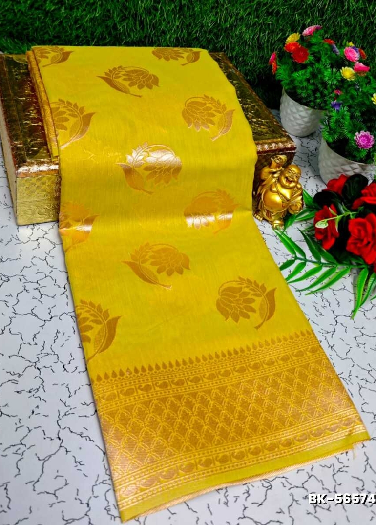 Banaras with our Banarasi Cotton fabric — a beautiful fusion of classic artistry and breathable comfort wear saree - LIGHT PEACH (1)