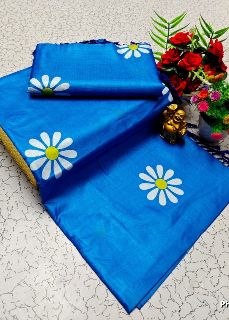 Elegant Pashmina Cotton Saree – Trending Collection - BLUE SHADE