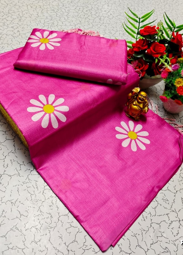 Elegant Pashmina Cotton Saree – Trending Collection - PINK