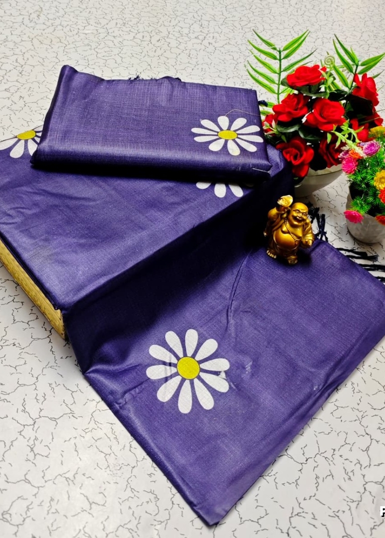 Elegant Pashmina Cotton Saree – Trending Collection - BRINJAL COLOUR