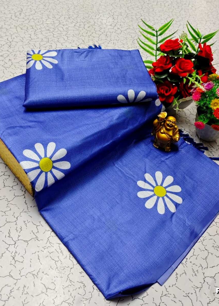 Elegant Pashmina Cotton Saree – Trending Collection - BLUE COLOUR