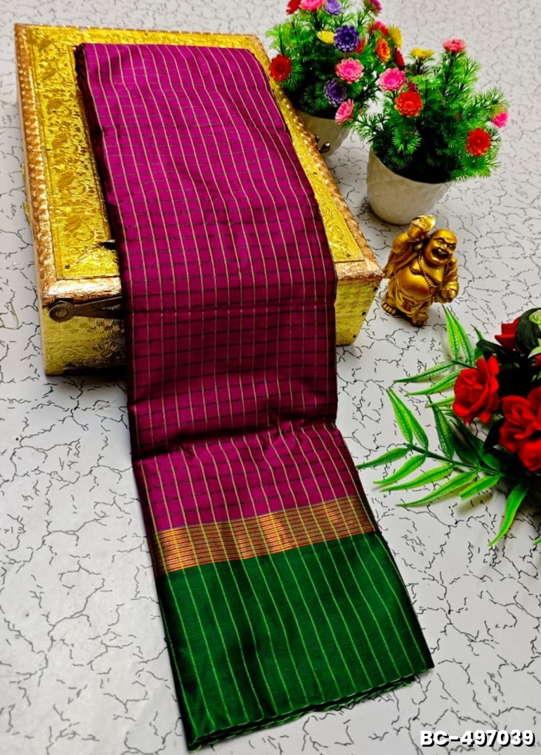Beauty checked soft silk rich look design soft material function and party wear - VADAMALLI