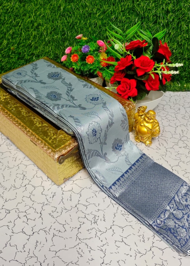 Premium kubera pattu saree rapier fancy  light weight silk type sarees function wear - SILVAR (1)