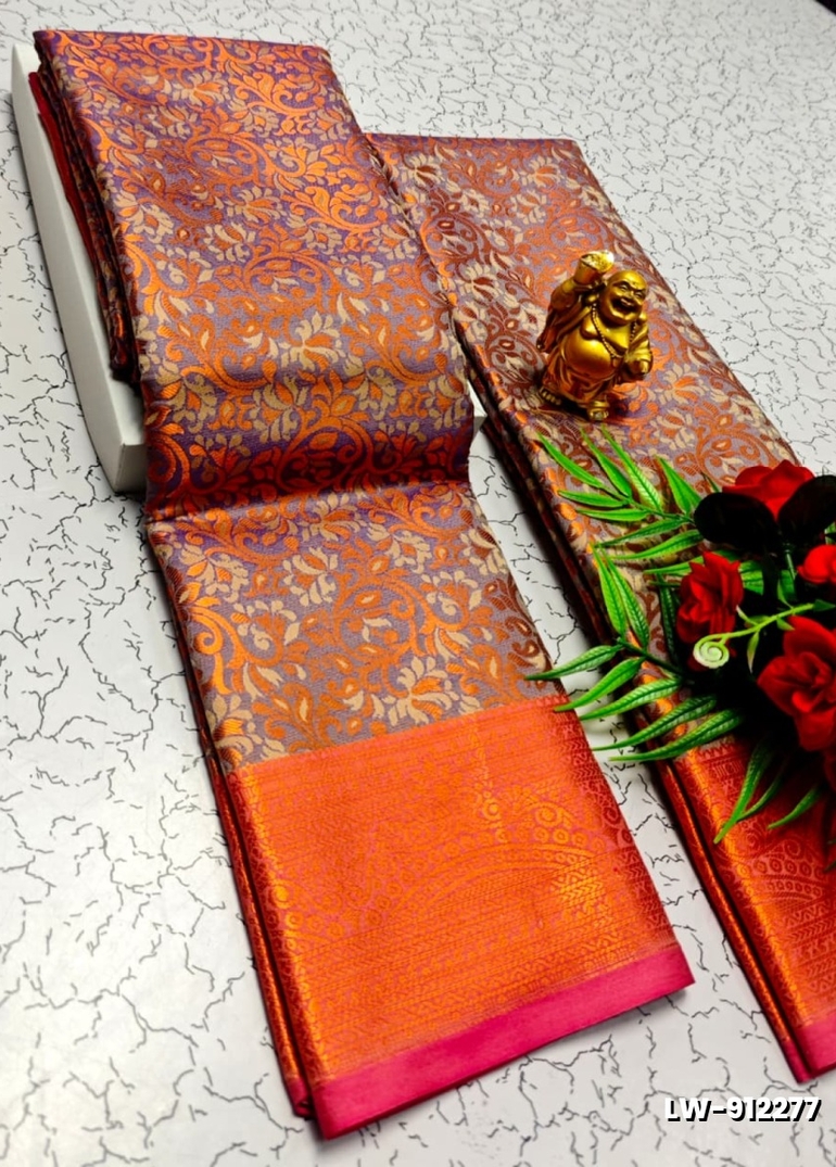 Wedding luxury silk saree with premium zari design || wedding sarees collection - MAUVE COLOUR