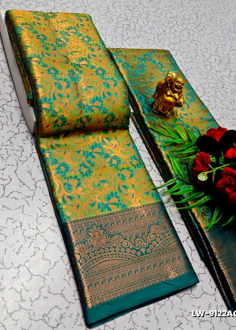 Wedding luxury silk saree with premium zari design || wedding sarees collection - ICE BLUE