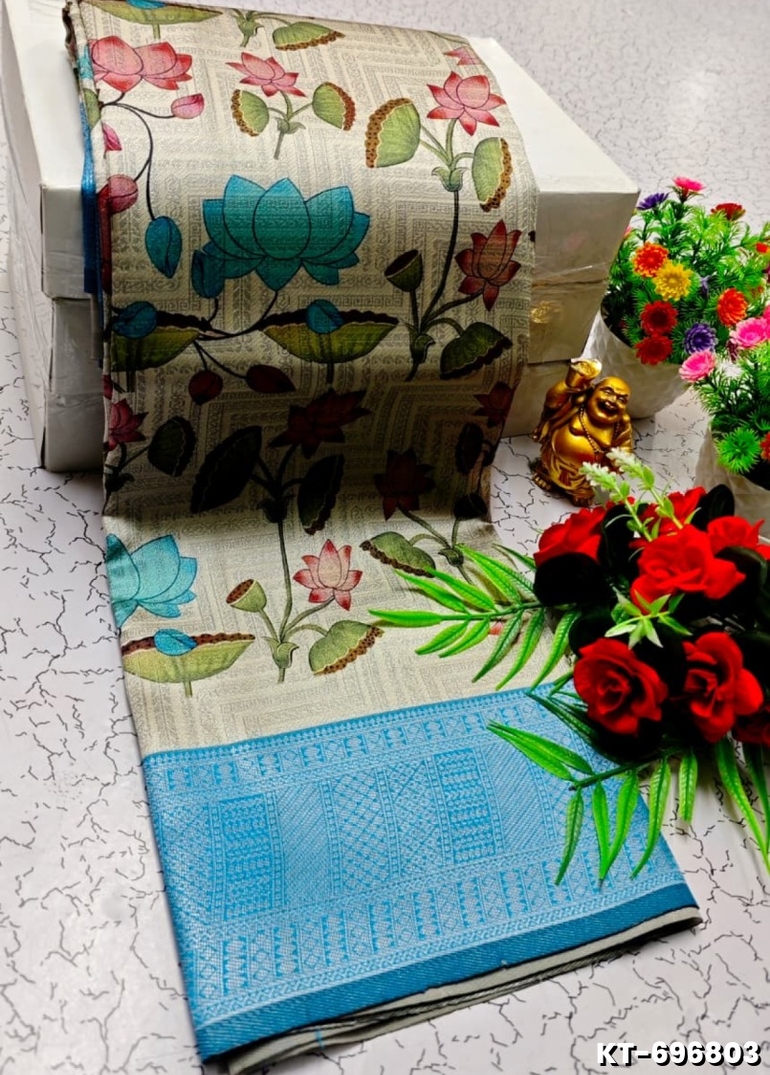 Elegant Kalamkari Tissue Saree for Festivities & Weddings - GOLD