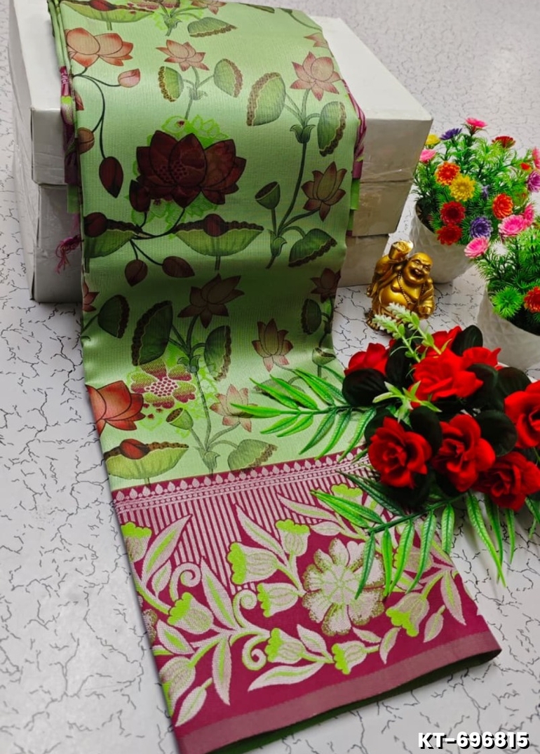 Elegant Kalamkari Tissue Saree for Festivities & Weddings - GREEN