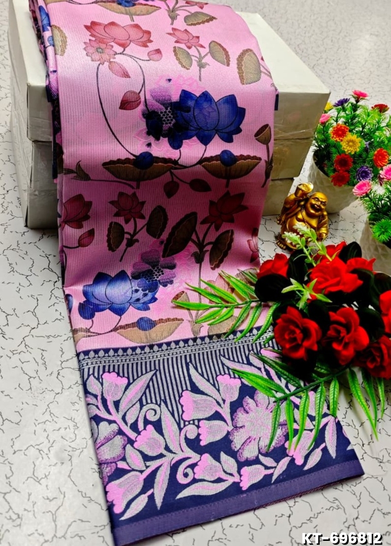 Elegant Kalamkari Tissue Saree for Festivities & Weddings - PINK (1)