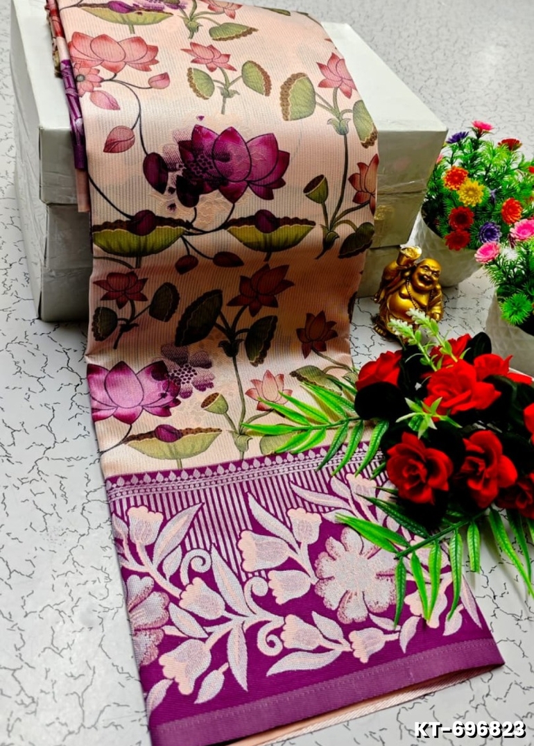 Elegant Kalamkari Tissue Saree for Festivities & Weddings - LIGHT SANDLE (1)