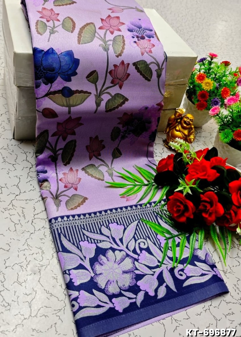 Elegant Kalamkari Tissue Saree for Festivities & Weddings - MAUVE COLOUR