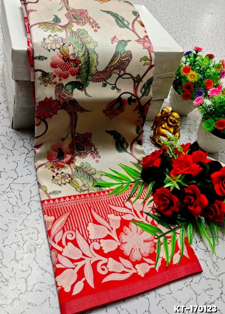 Elegant Kalamkari Tissue Saree for Festivities & Weddings - LIGHT SANDLE (2)