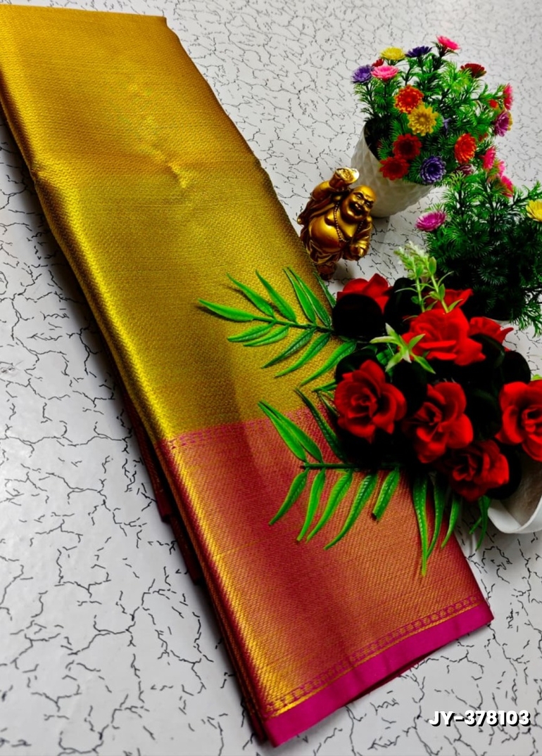 JYOTHIKA INSPIRED TRENDING  TISSUE SILK SAREES - GOLD (1)