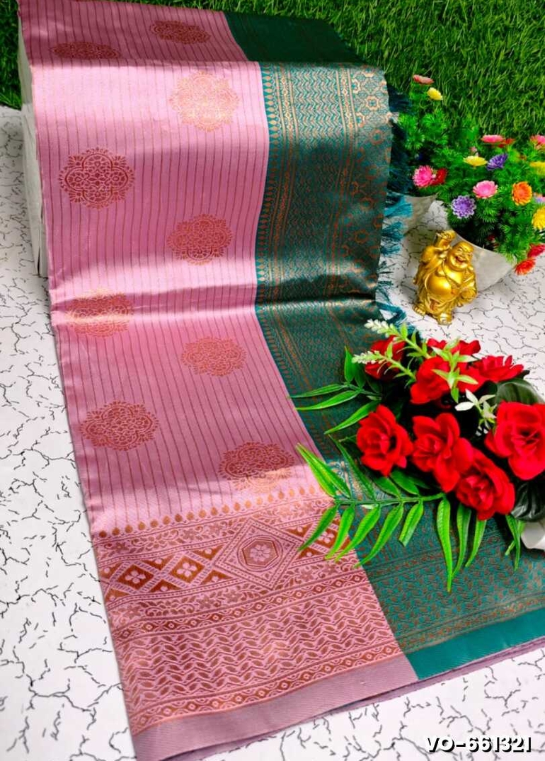 Traditional vaira oosi silk saree - perfect for weddings & festivals - BABY PINK