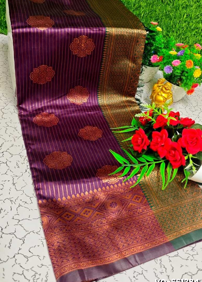 Traditional vaira oosi silk saree - perfect for weddings & festivals - WINE COLOUR