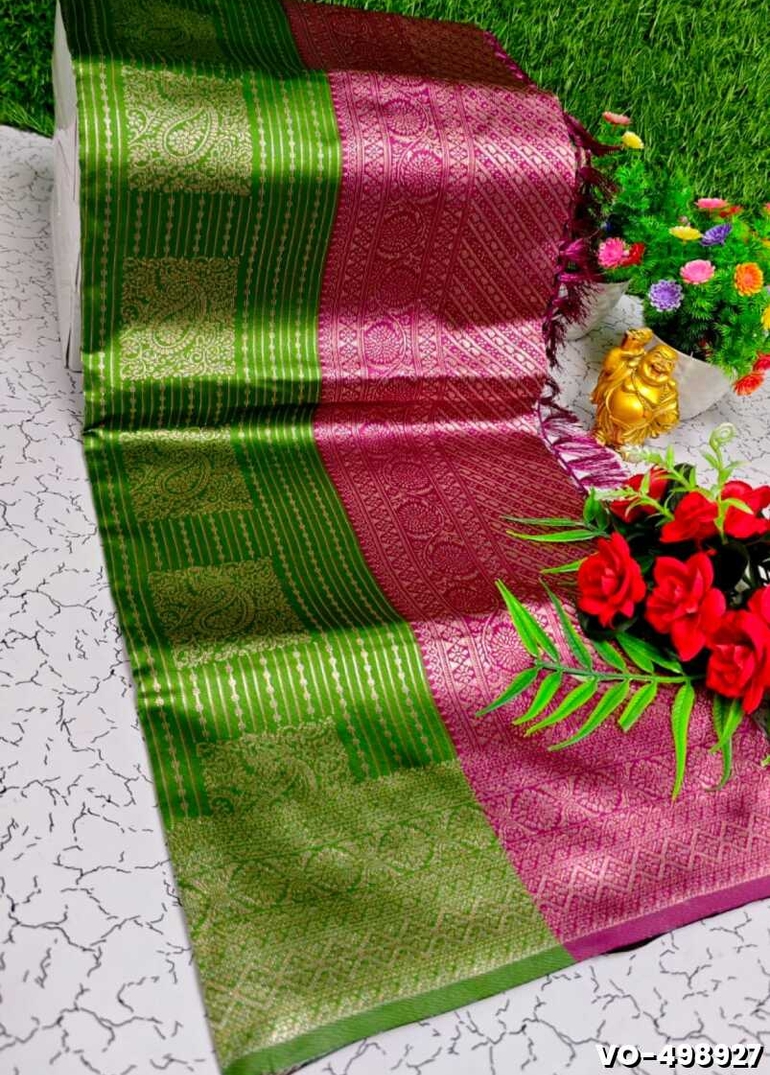 Traditional vaira oosi silk saree - perfect for weddings & festivals - MEHENDHI GREEN