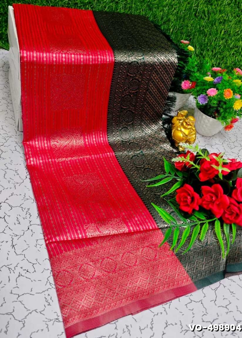 Traditional vaira oosi silk saree - perfect for weddings & festivals - RED (2)