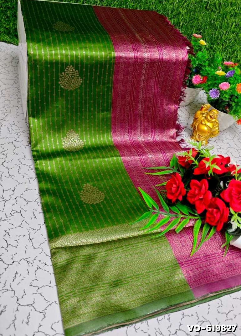 Traditional vaira oosi silk saree - perfect for weddings & festivals - MEHENDHI GREEN (1)