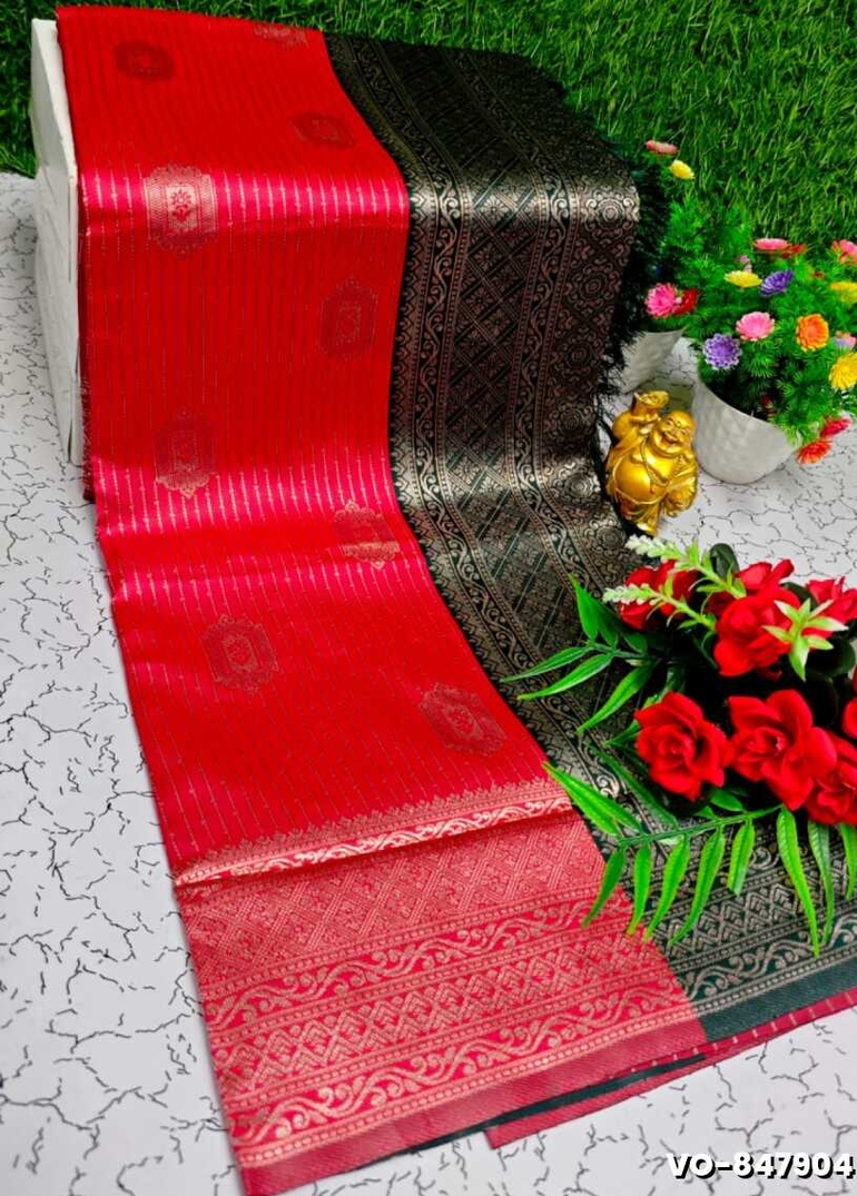 Traditional vaira oosi silk saree - perfect for weddings & festivals - RED (4)