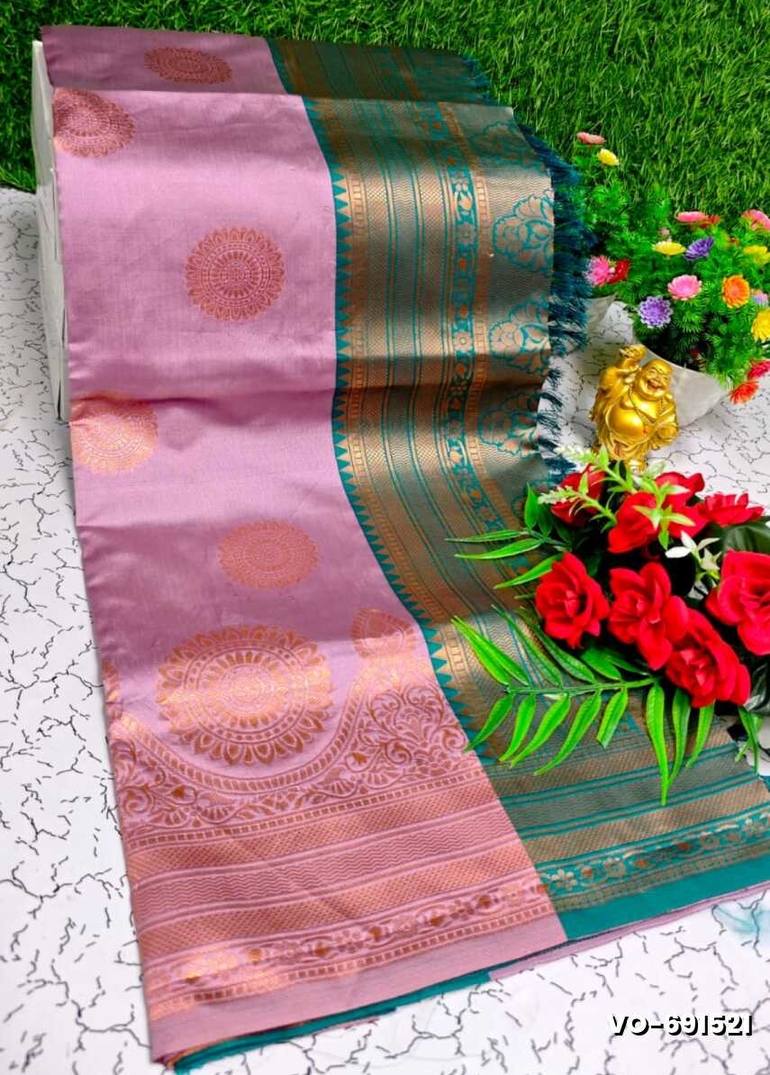 Traditional vaira oosi silk saree - perfect for weddings & festivals - BABY PINK (2)