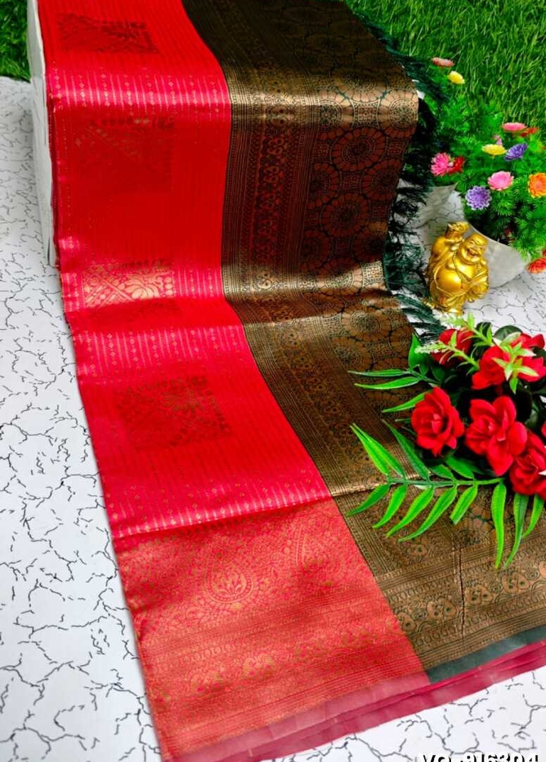 Traditional vaira oosi silk saree - perfect for weddings & festivals - RED (6)