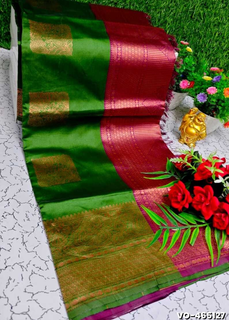 Traditional vaira oosi silk saree - perfect for weddings & festivals - MEHENDHI GREEN (6)