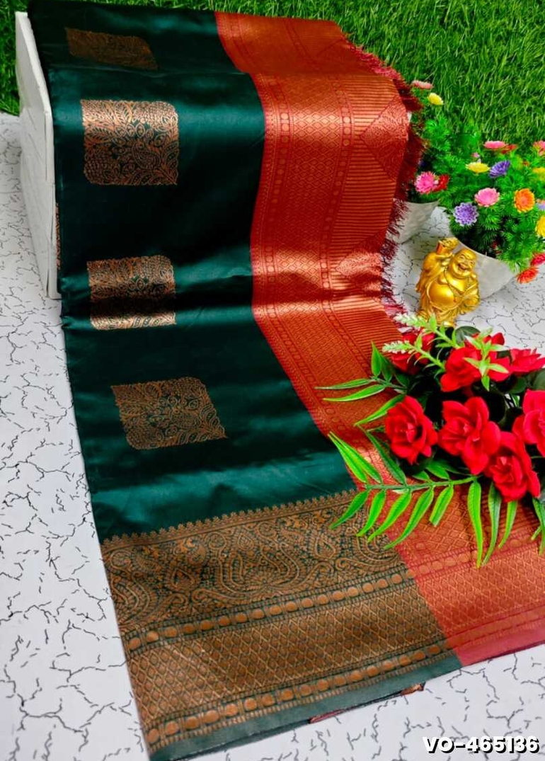 Traditional vaira oosi silk saree - perfect for weddings & festivals - BOTTLE GREEN (8)