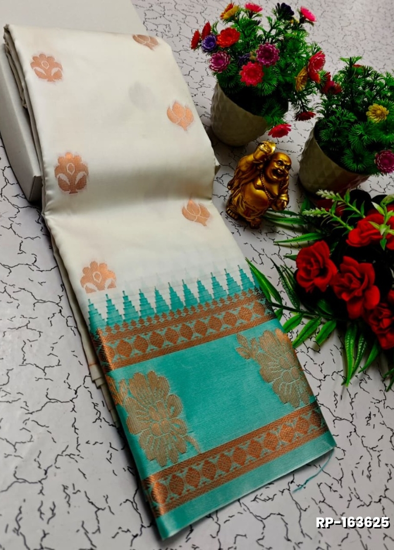 A "Retta Petta" soft silk saree with Rich Pallu and Blouse - WHITE