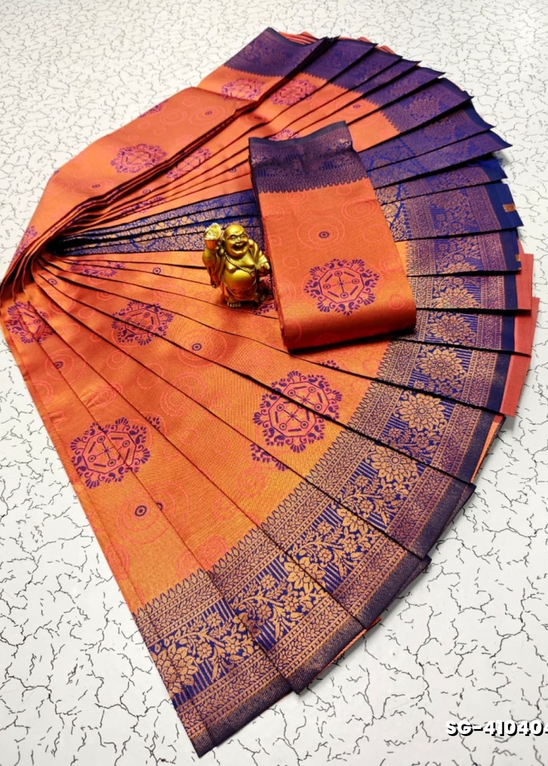 Premium kubera pattu saree rapier fancy  light weight silk type sarees function wear - RED