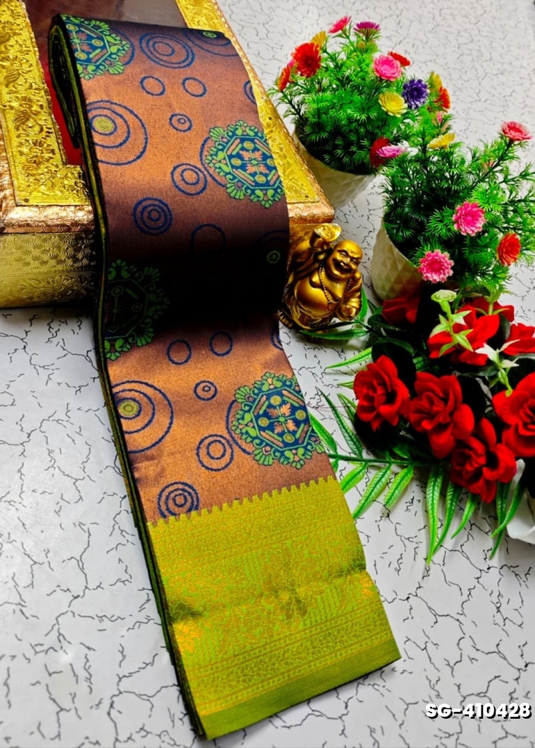 Premium kubera pattu saree rapier fancy  light weight silk type sarees function wear - BULE