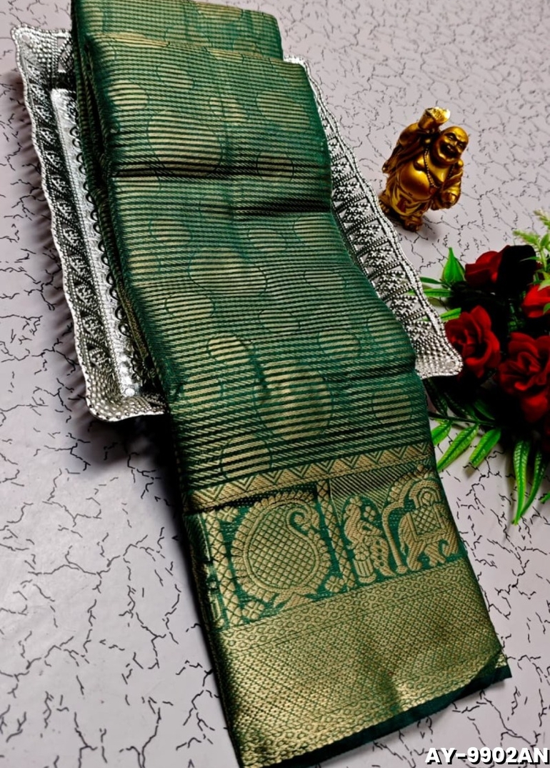Ayusha Pattu Saree  Pure Silk with Grand Zari Work - TEAL
