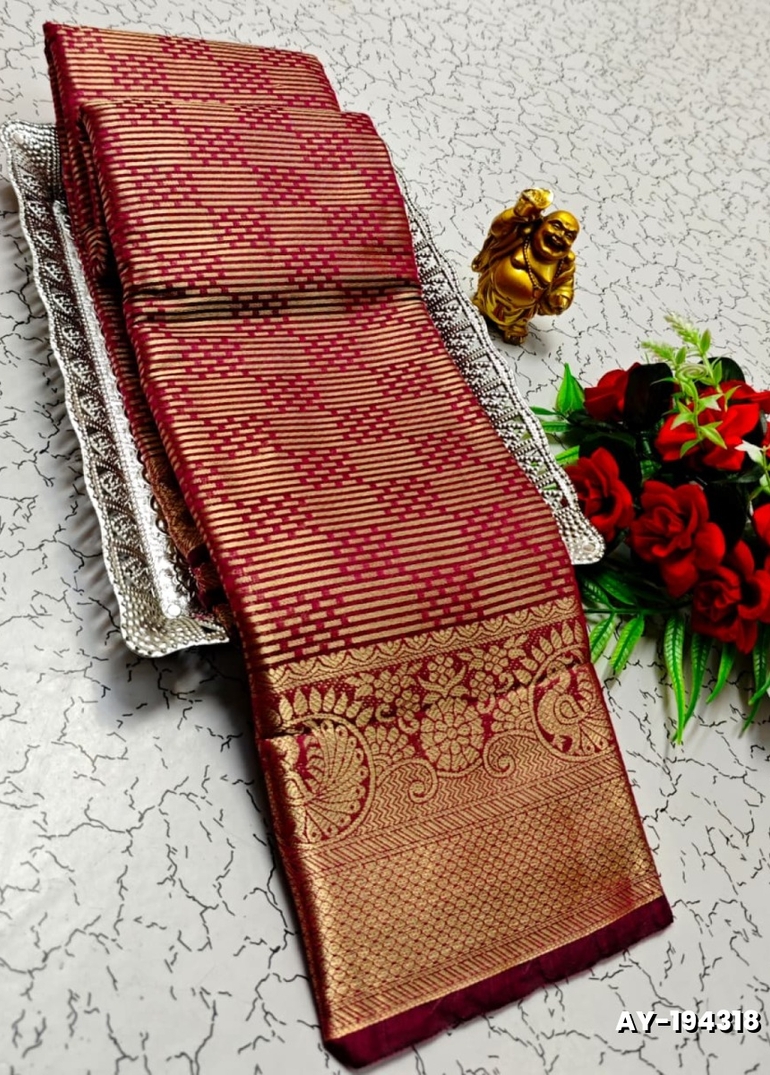 Ayusha Pattu Saree  Pure Silk with Grand Zari Work - PEACH