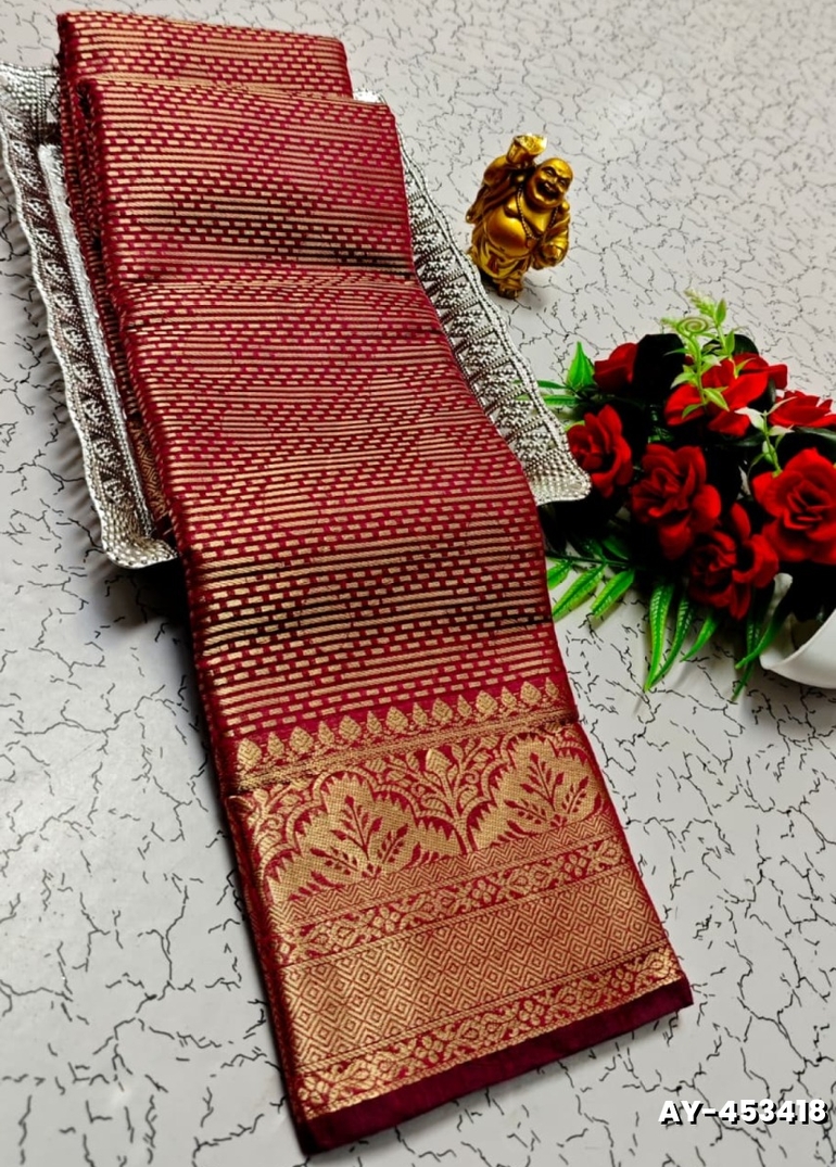Ayusha Pattu Saree  Pure Silk with Grand Zari Work - PEACH (1)