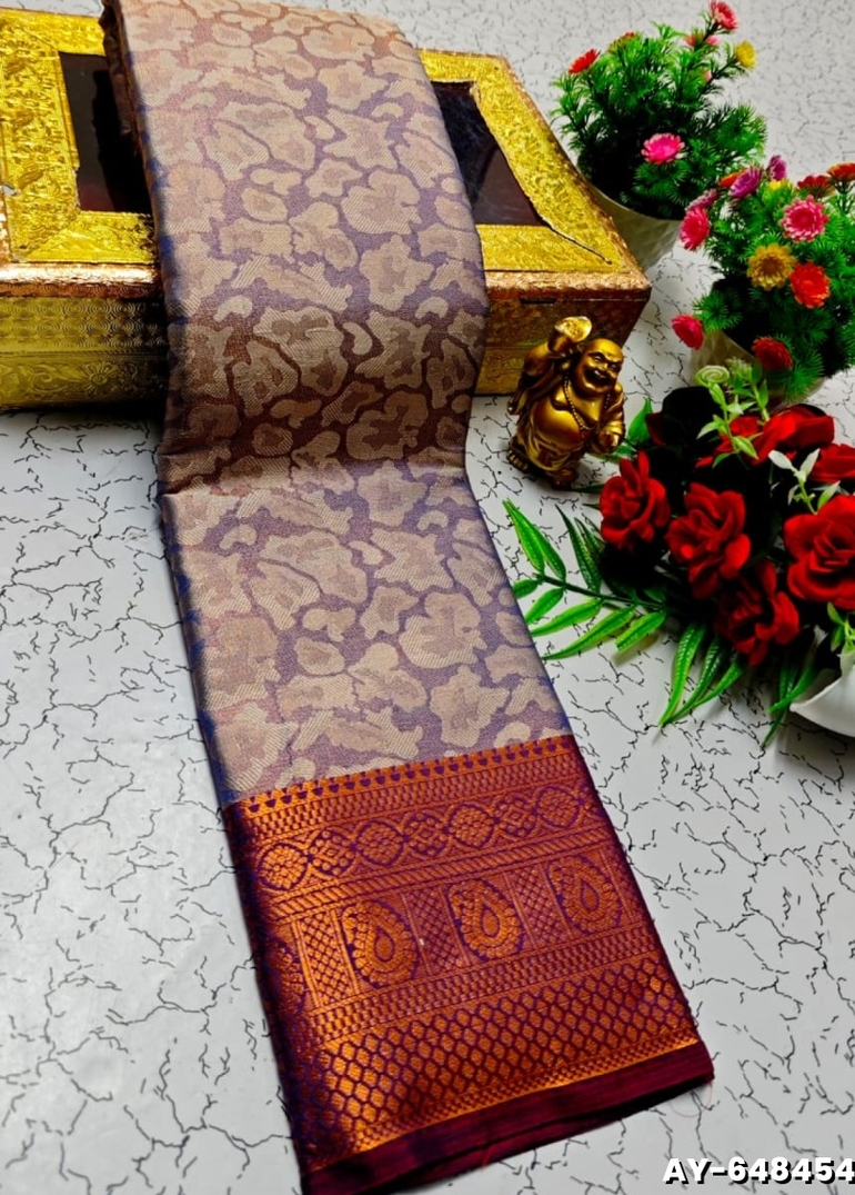 Ayusha Pattu Saree  Pure Silk with Grand Zari Work - LIGHT LAVENDER