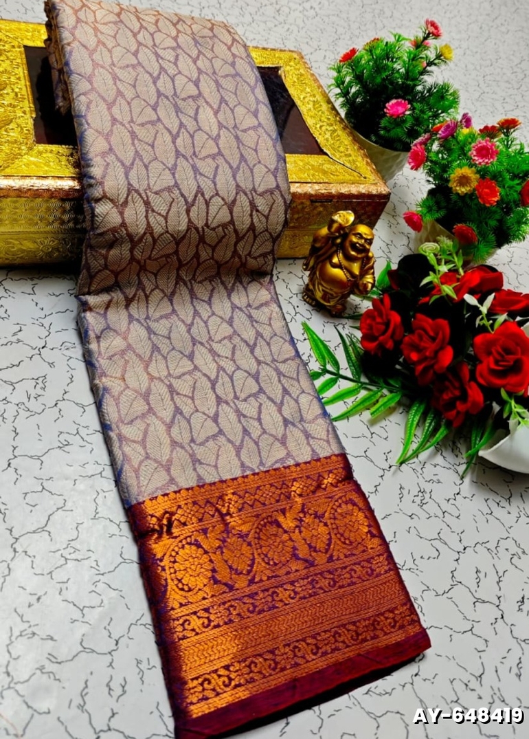 Ayusha Pattu Saree  Pure Silk with Grand Zari Work - LEVENDOR