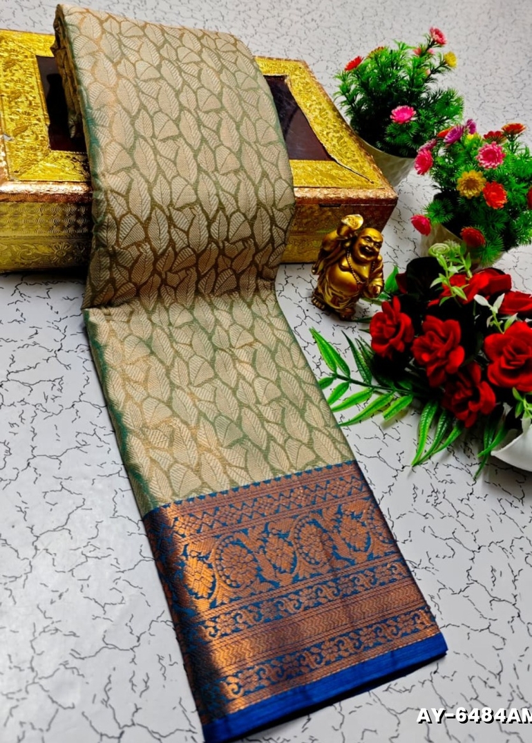 Ayusha Pattu Saree  Pure Silk with Grand Zari Work - LEMON GREEN
