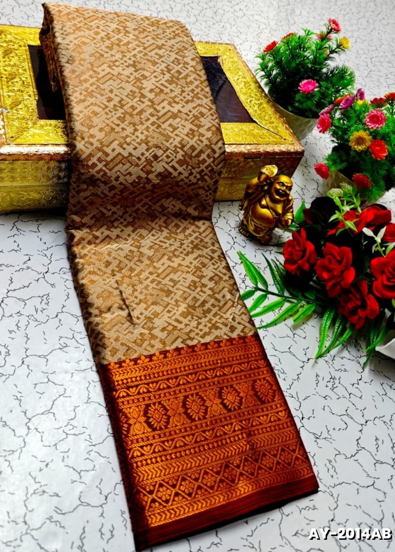 Ayusha Pattu Saree  Pure Silk with Grand Zari Work - GOLDEN (1)