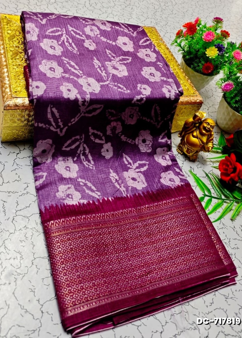 Dailywear cotton sarees all over body flower designpattern design premium look lightweight comfortable wear - LEVENDOR