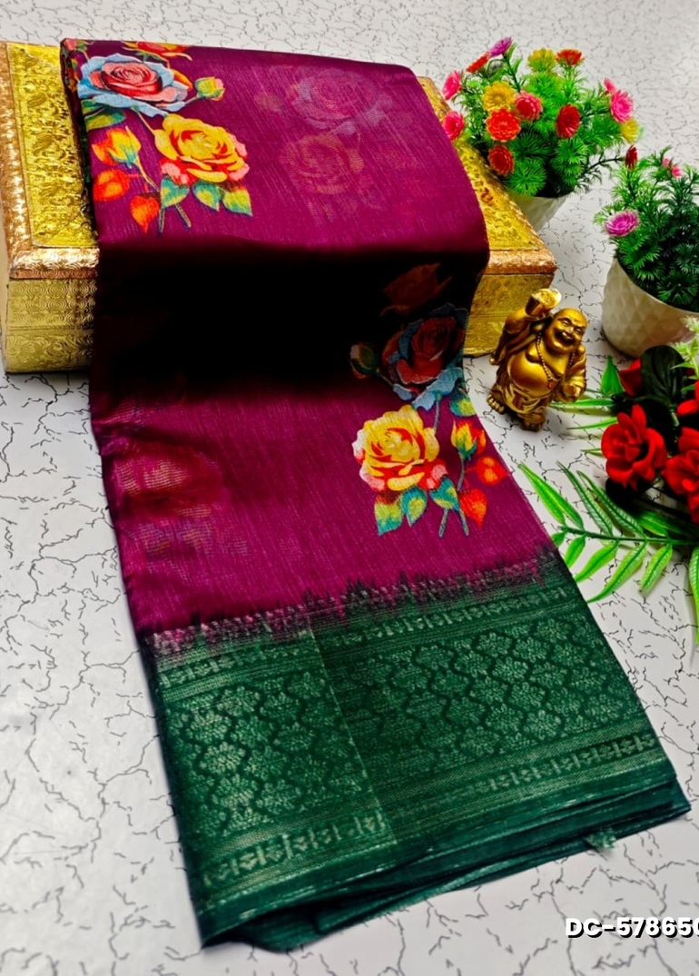 Dailywear cotton sarees all over body flower designpattern design premium look lightweight comfortable wear - MEJANTA
