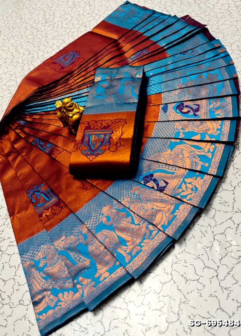 Premium kubera pattu saree rapier fancy  light weight silk pallakku design saree - WINE COLOUR