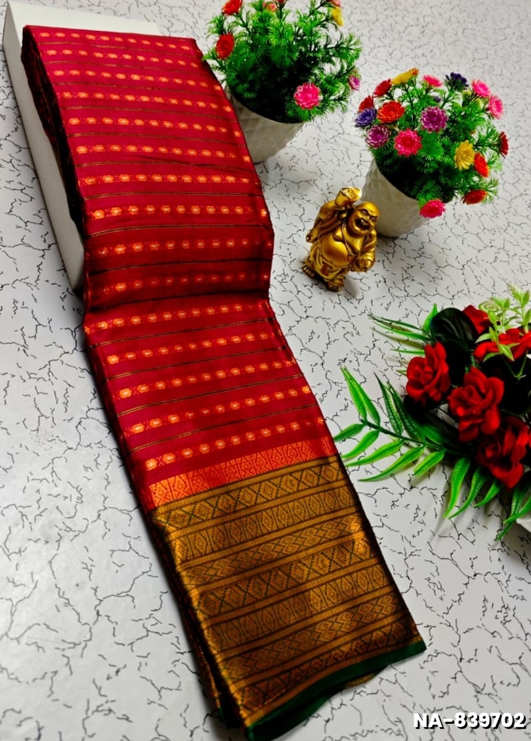 Narayani Cotton with Classic Zari Temple Border - MERUN