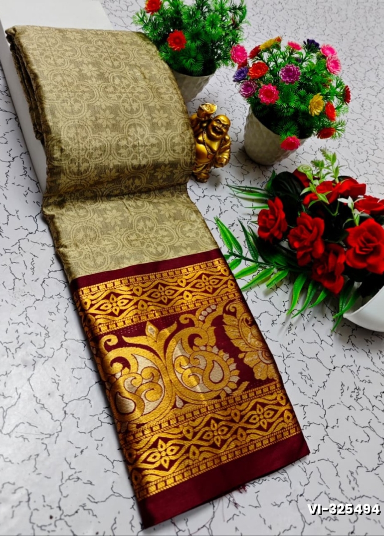 Traditional Paavaii Silk Saree And Premium Design Saree Border Zari Design - CHOCOLATE COLOR