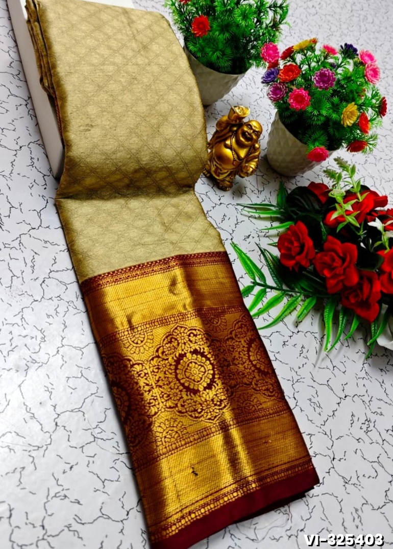 Traditional Paavaii Silk Saree And Premium Design Saree Border Zari Design - GOLD