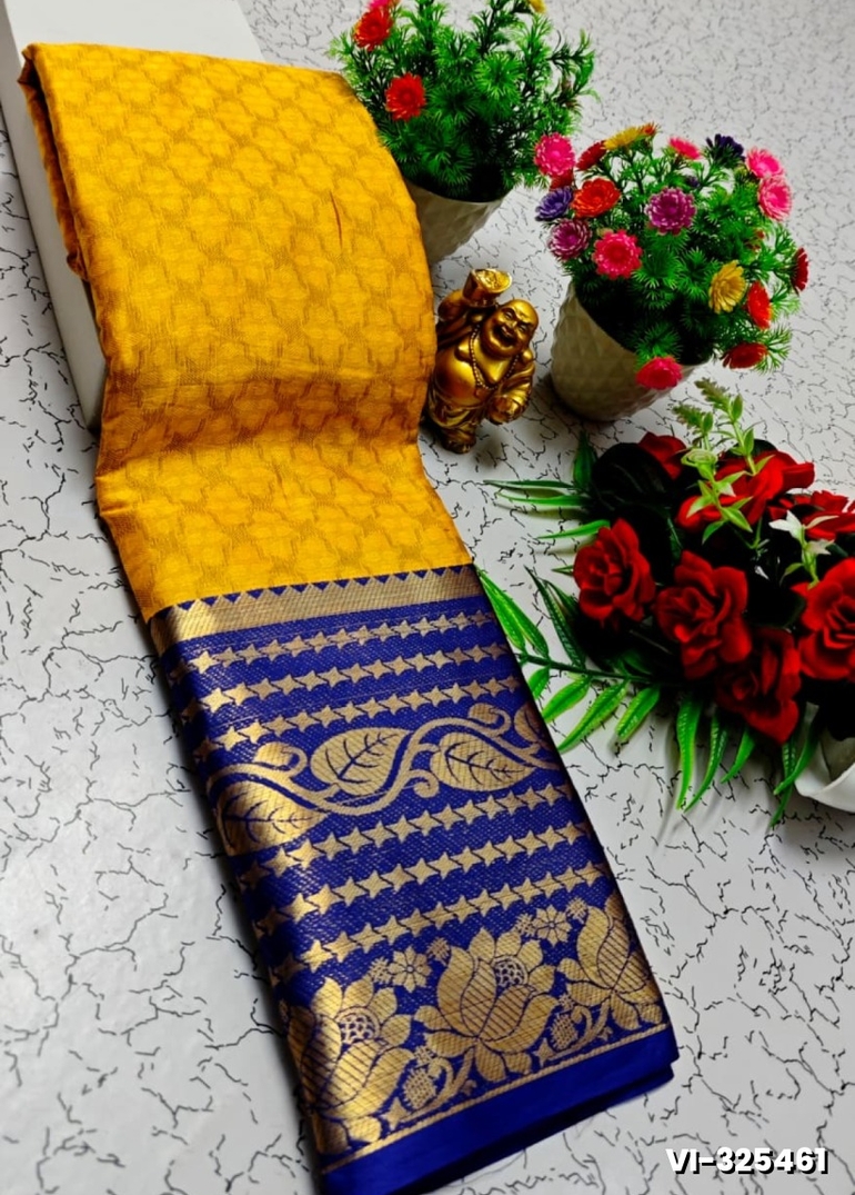 Traditional Paavaii Silk Saree And Premium Design Saree Border Zari Design - YELLOW COLOR